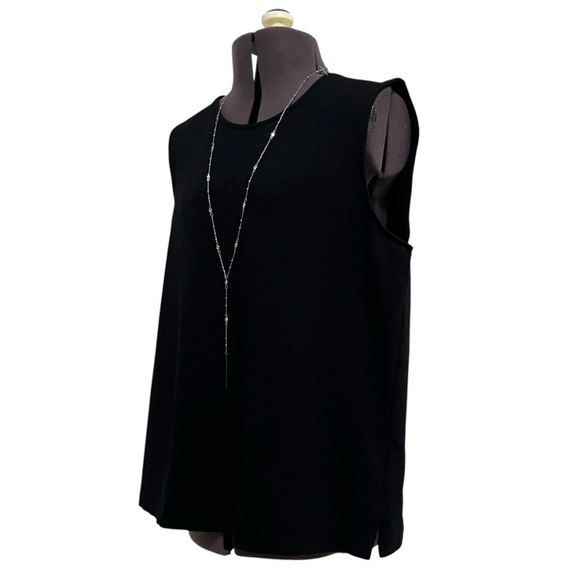 J. Crew Black Jeweled Back Sleeveless Ponte Tank Top Size M - Picture 6 of 15